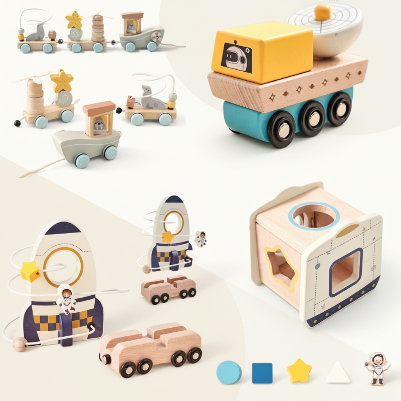 Color Spring – Spielen & Entwickeln – Sensorisches Babyspielzeug aus Holz