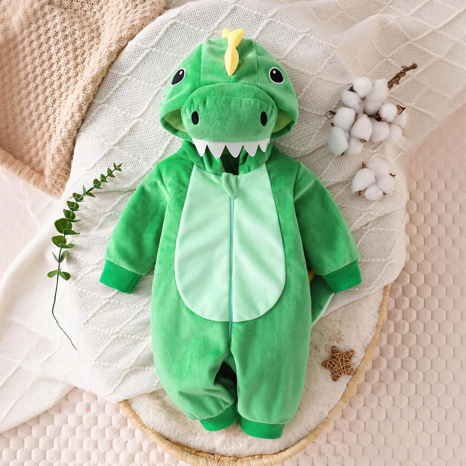 RoarBuddy – Niedlich & verspielt – Baby-Dinosaurier-Strampler mit Kapuze