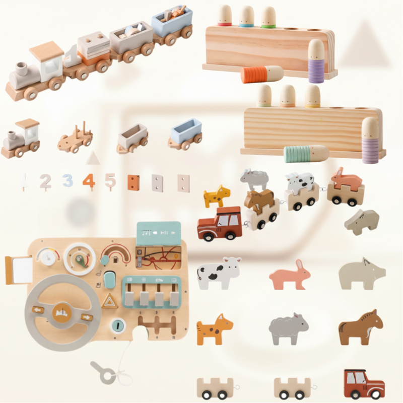 Color Spring – Spielen & Entwickeln – Sensorisches Babyspielzeug aus Holz
