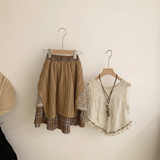 TinyTrends – Boho-Chic & Niedlich – Gehäkeltes Oberteil mit kariertem Rock