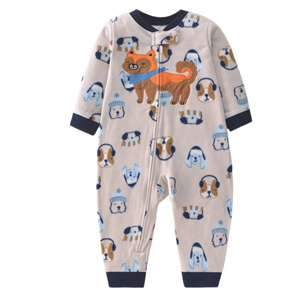 WarmBuddy – Süß & weich – Baby-Strampler aus Fleece mit Cartoon-Aufdruck
