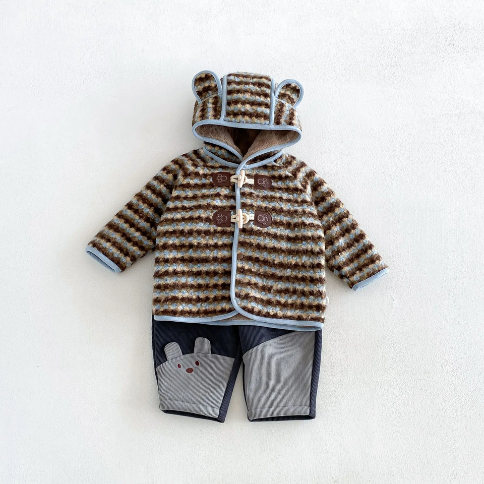 LittleWarm – Gemütlich & stilvoll – Wintermantel mit Fair-Isle-Muster