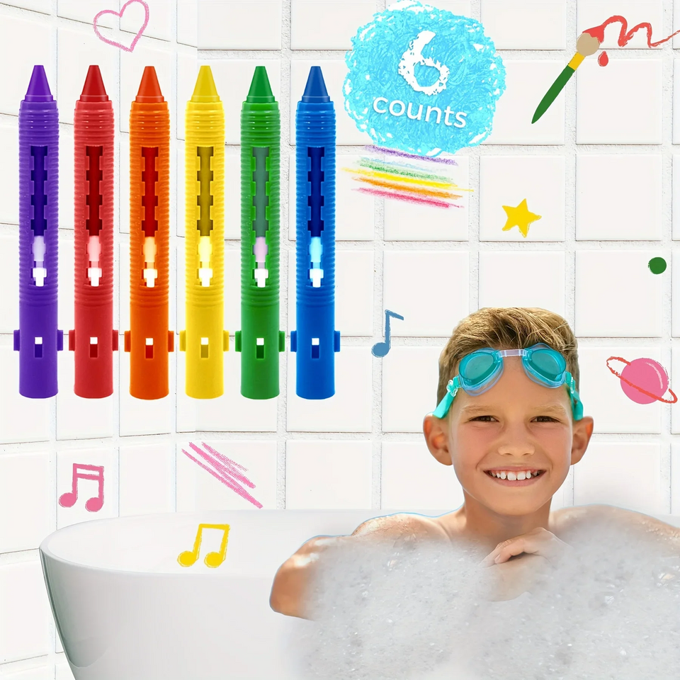 DoodleBath – Farbenfroh & verspielt – 6-teiliges Badekreide-Set