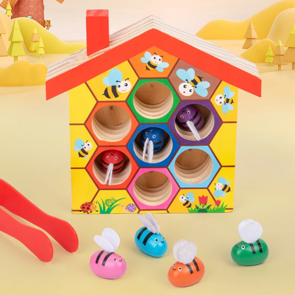 HoneyHive – Montessori & pädagogisch – Holz-Bienen-Sortierspiel