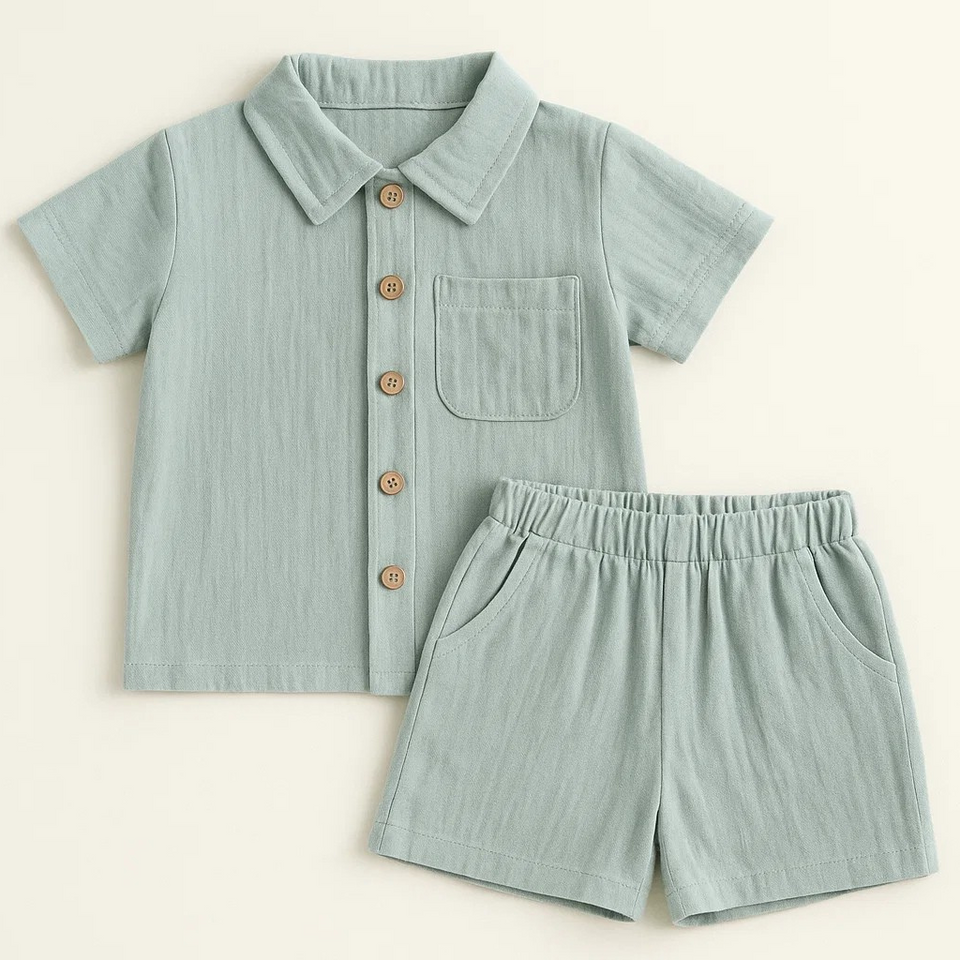 Mini Fashion™ - Baumwoll-Leinen-Sommer-Set Jungen
