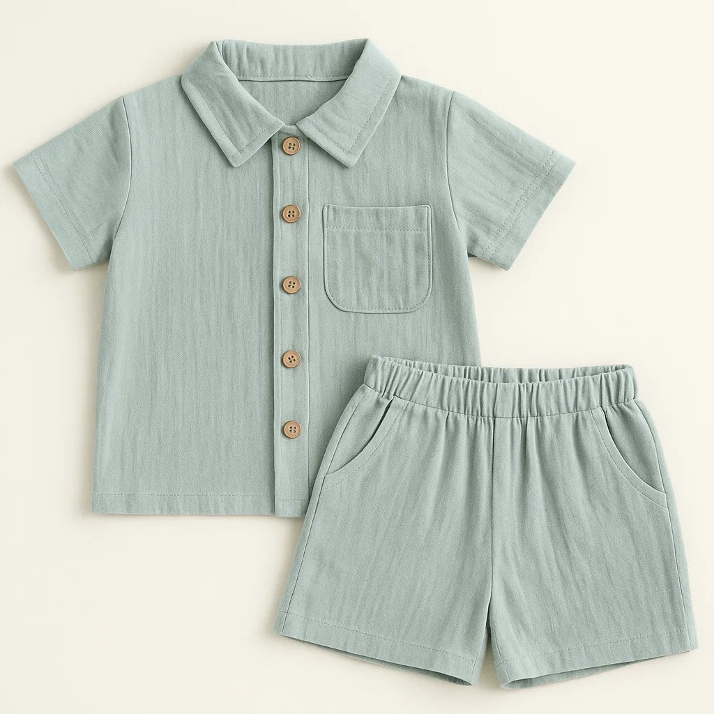 Mini Fashion™ - Baumwoll-Leinen-Sommer-Set Jungen