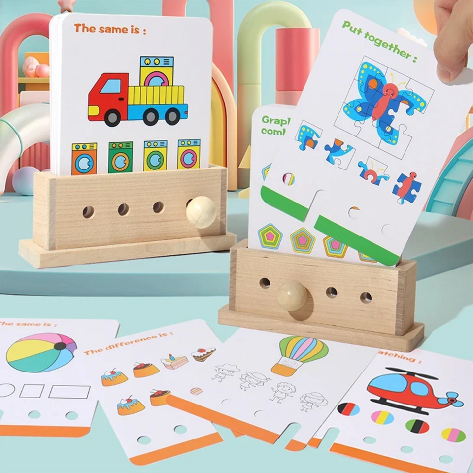 BrainyKids – Logisch & Unterhaltsam – Pädagogisches Kartenspiel aus Holz