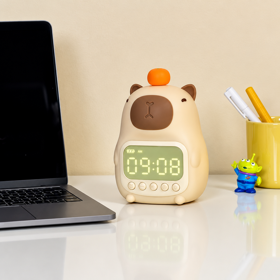 CappyClock – Niedlich & vielseitig – Digitaler Kinderwecker mit Nachtlicht