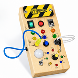TinyTech – Busy Board aus Holz mit Lichtern und Schaltern – Lernspielzeug
