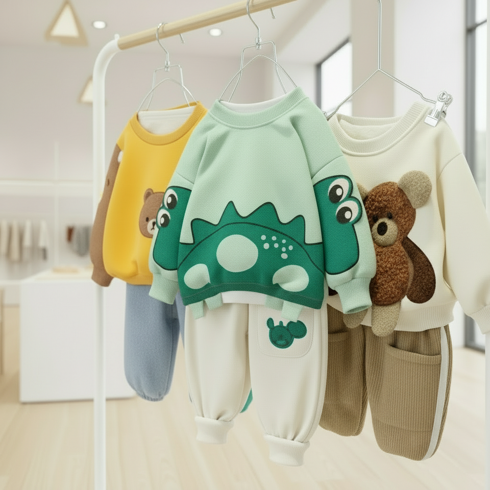 Mini Fashion™ - Warm & Weich – Zweiteiliges Kinderbekleidungsset