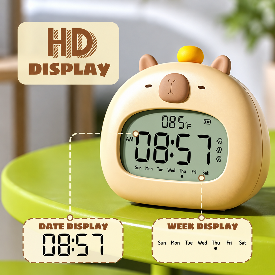 CappyClock – Niedlich & vielseitig – Digitaler Kinderwecker mit Nachtlicht
