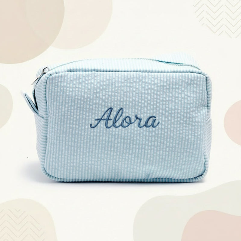 Striped Name Pouch – Individuell & stilvoll – Kosmetiktasche