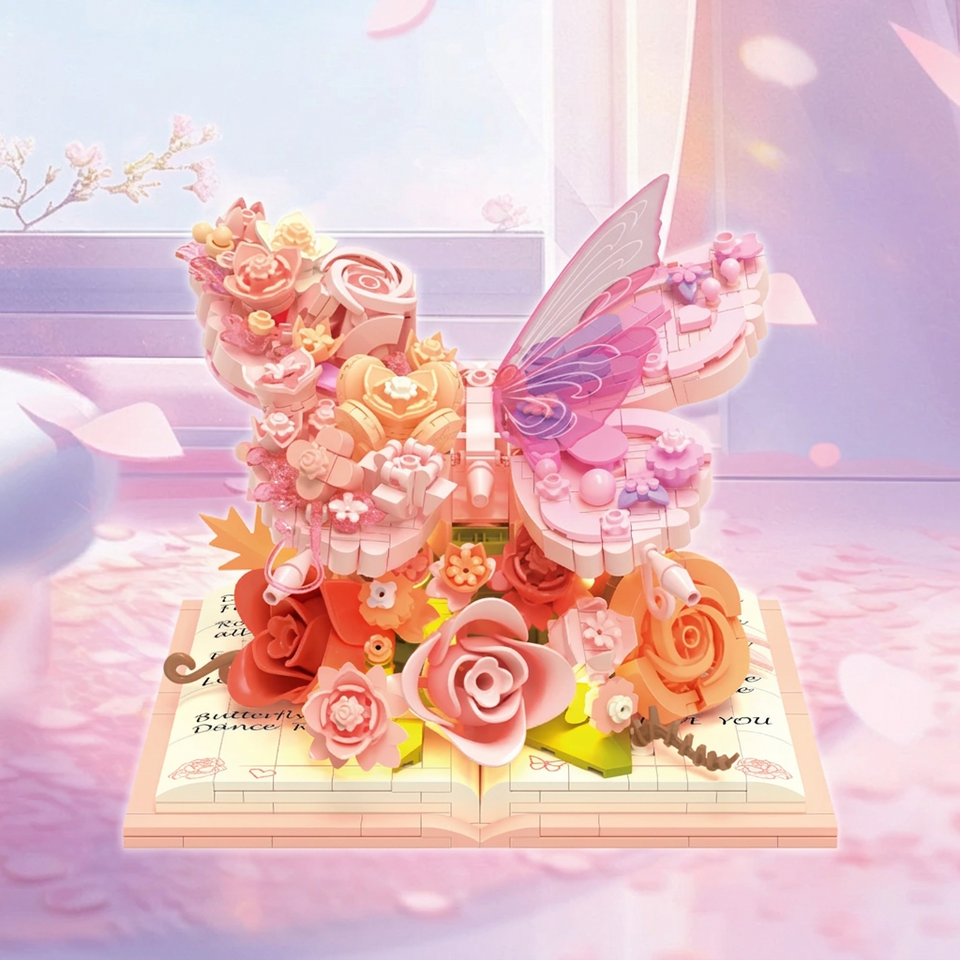 BloomBook – Romantisch & Kreativ – 3D-Blumenbuch mit Rosen und Schmetterlingen