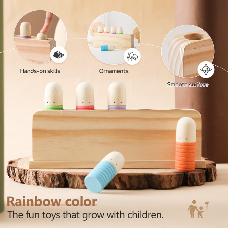 Color Spring – Spielen & Entwickeln – Sensorisches Babyspielzeug aus Holz