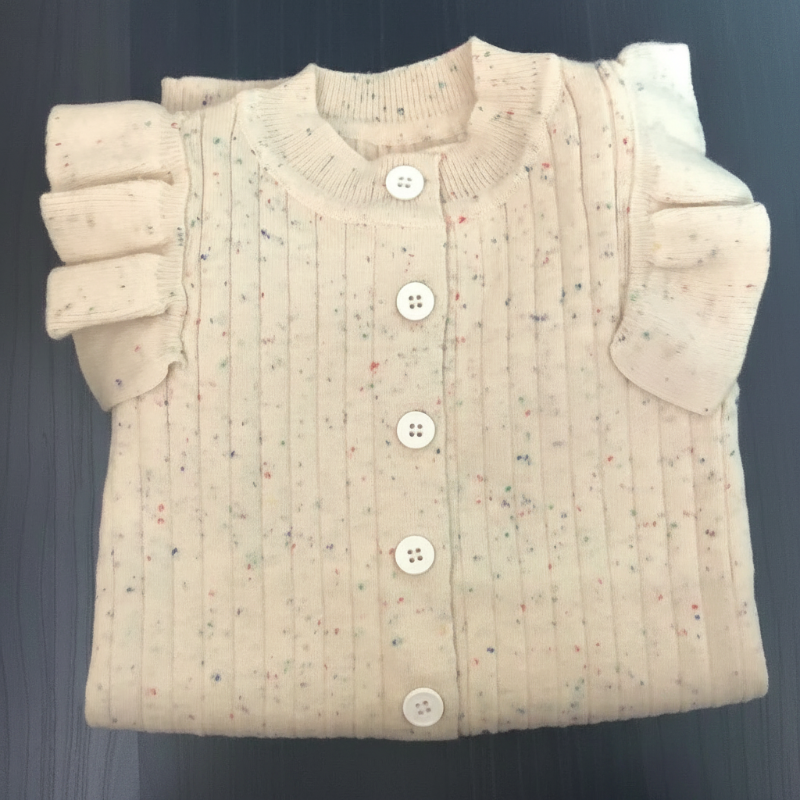 MiniAurora – Zart & elegant – Gestrickter Baby-Strampler mit Engelsflügeln und Stirnband
