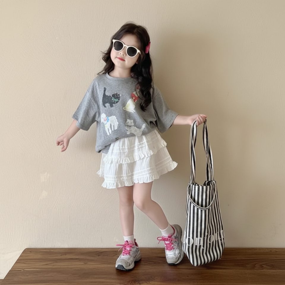 CatFun – Lässig & Verspielt – Oversized-T-Shirt mit Katzenprint