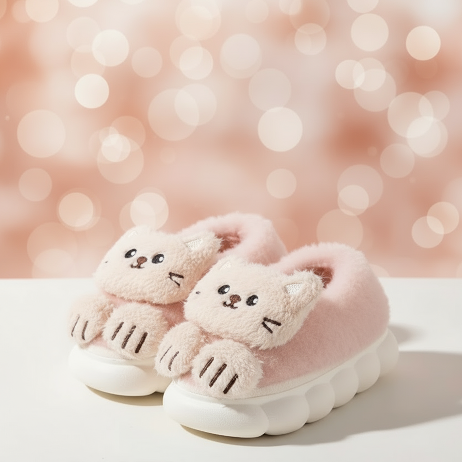 SnuggleKitty – Wärme & Geborgenheit – Katzen-Hausschuhe für Kinder