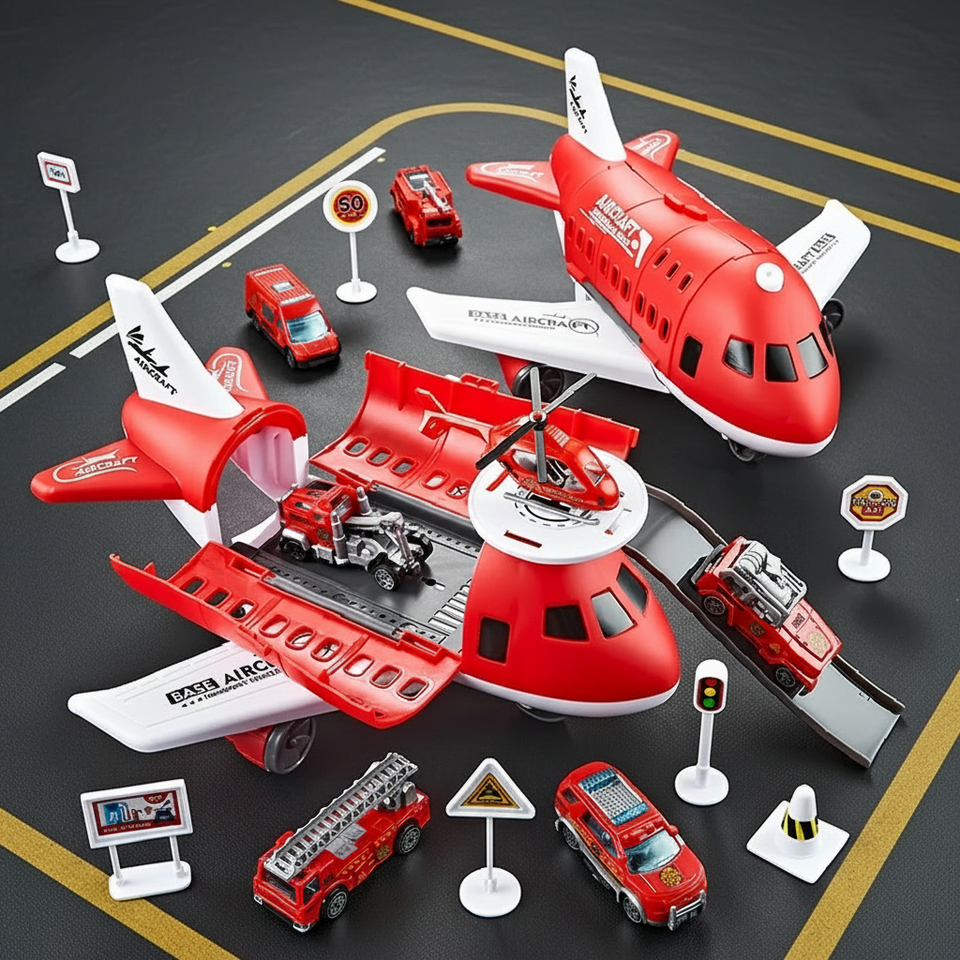 MiniAirBase – Interaktiv & Lehrreich – Flughafen-Spielset mit Fahrzeugen