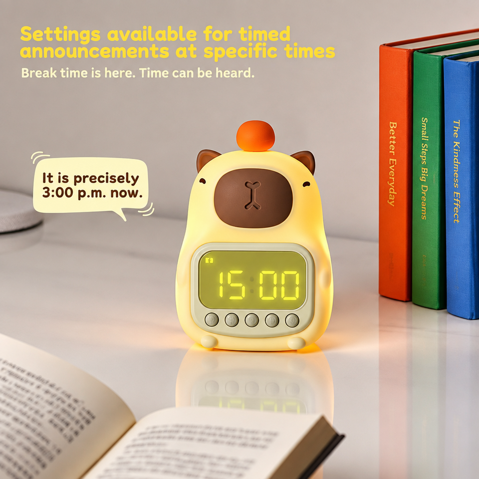 CappyClock – Niedlich & vielseitig – Digitaler Kinderwecker mit Nachtlicht
