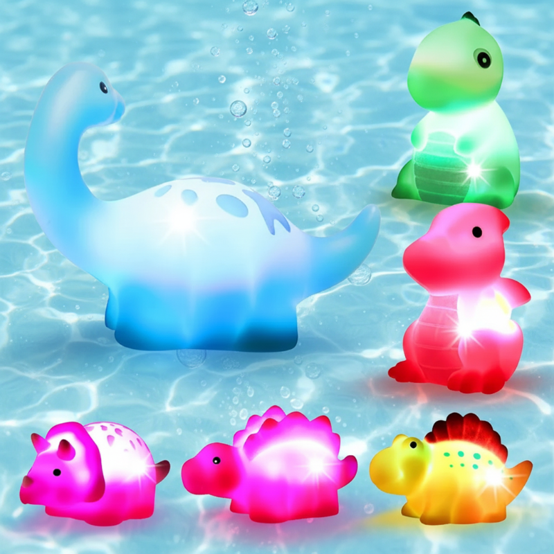 AquaGlow – Sicher & lehrreich – Leuchtendes Badespielzeug-Set