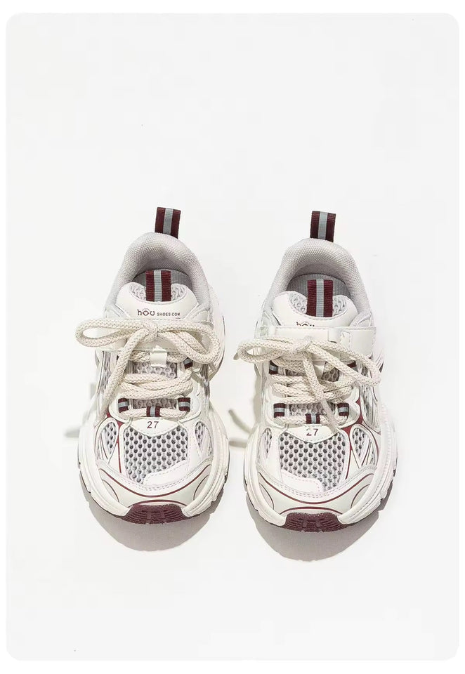 Mini Fashion – Andningsbar och lätt – Bordeaux barnsneaker