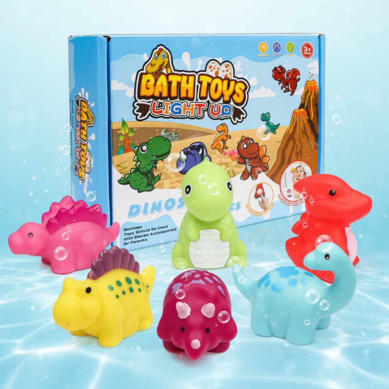 AquaGlow – Sicher & lehrreich – Leuchtendes Badespielzeug-Set