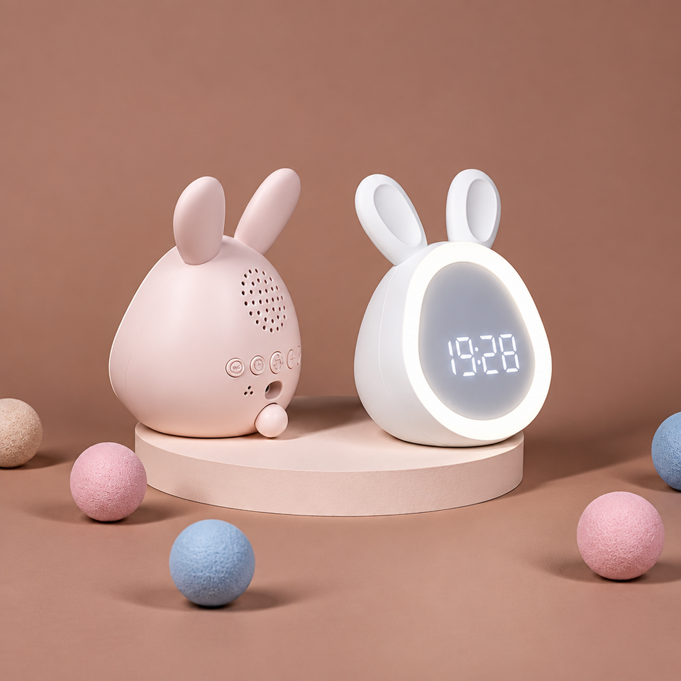 BunnyGlow – Niedlich & praktisch – Digitaler Kinderwecker mit Nachtlicht