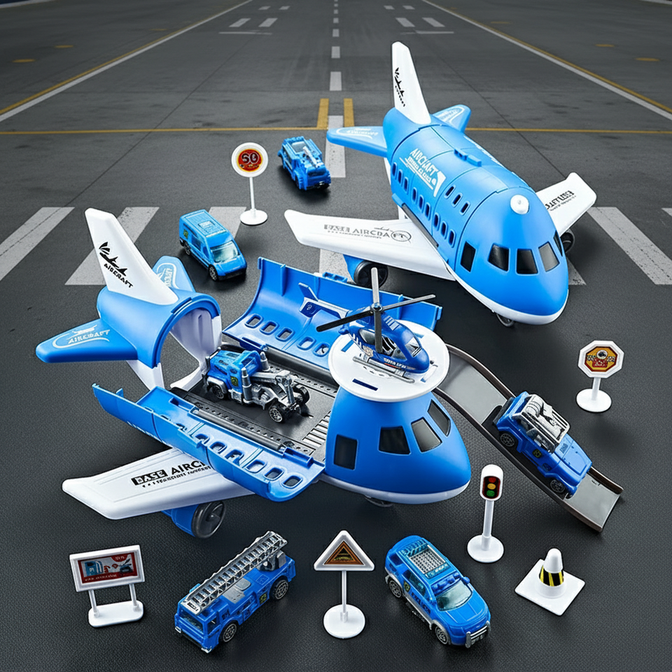 MiniAirBase – Interaktiv & Lehrreich – Flughafen-Spielset mit Fahrzeugen