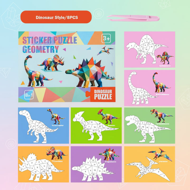 3D Sticker Puzzle – Kreativ & lehrreich – Geometrisches 3D-Puzzle