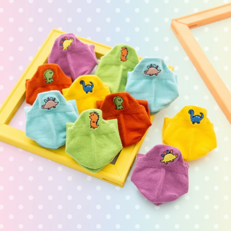PlayfulToes – Farbenfroh & weich – Kurze Kindersöckchen (5er-Set)