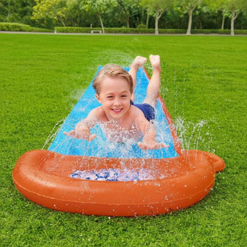 SlideMaster – Erfrischung & Wasserspaß – Spielmatte für draußen