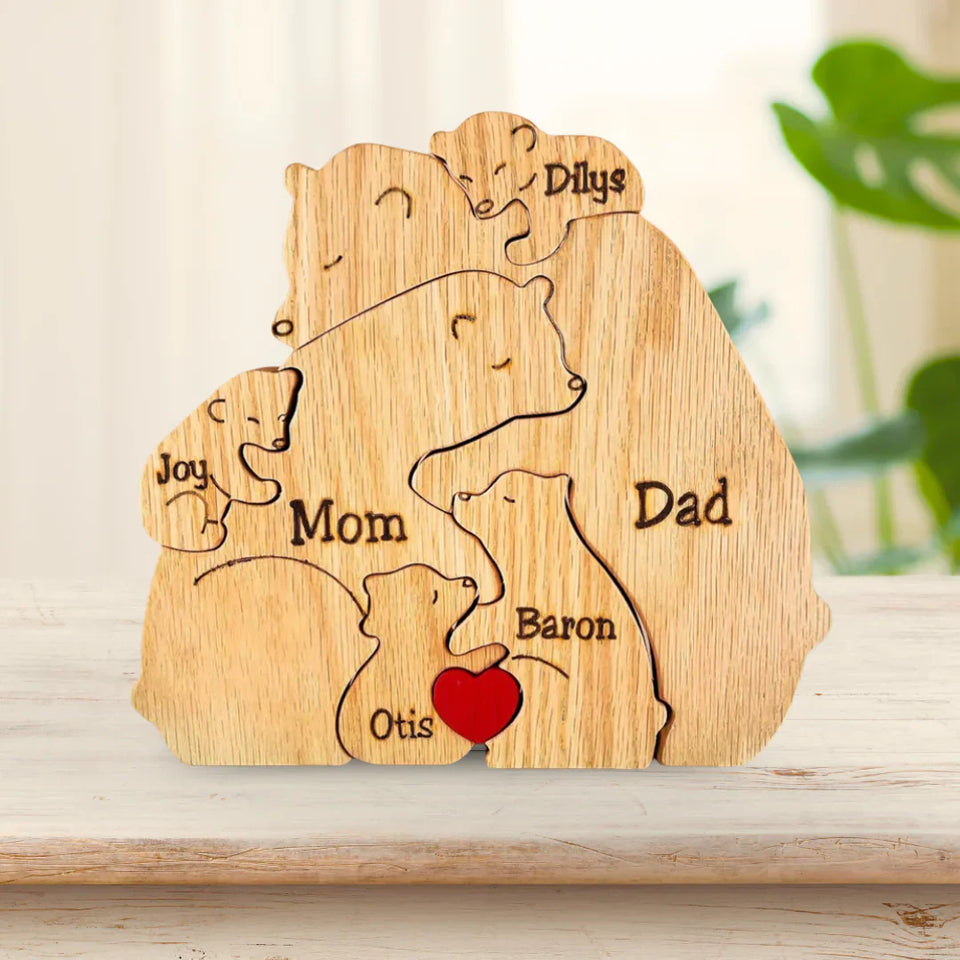 Family Puzzle™ – Personalisiertes Muttertagsgeschenk mit Bärenfamilie
