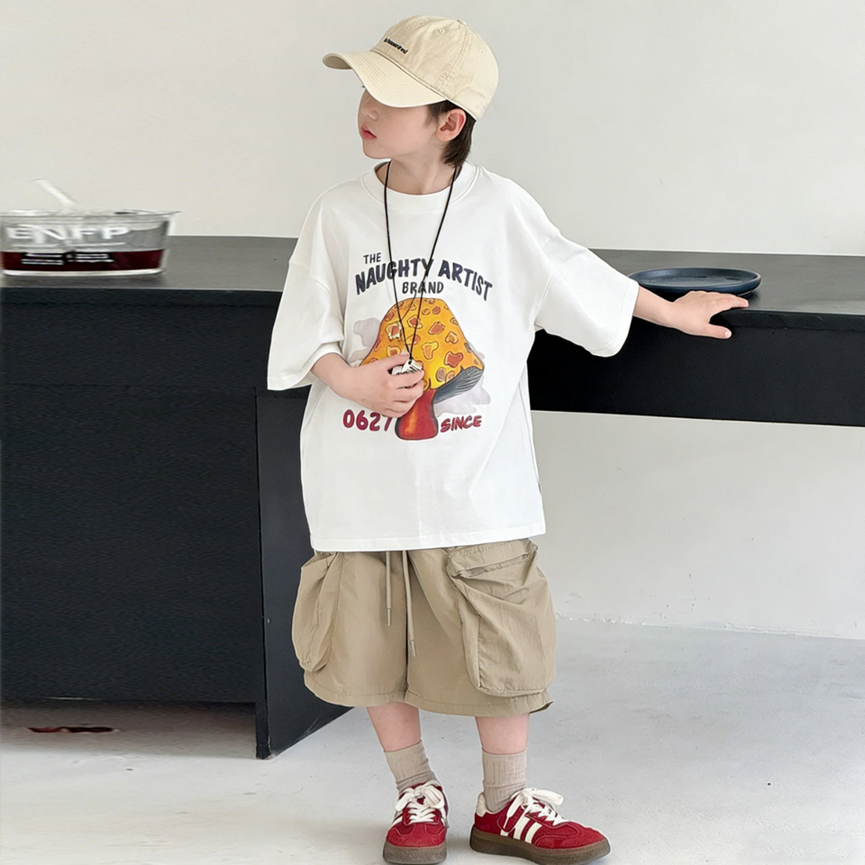 MushroomPlay – Casual & Streetwear – Oversized-T-Shirt mit Pilz-Print