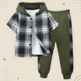 Boys Checkered Outfit – Trendig und bequem – Kinderbekleidungsset mit Karomuster