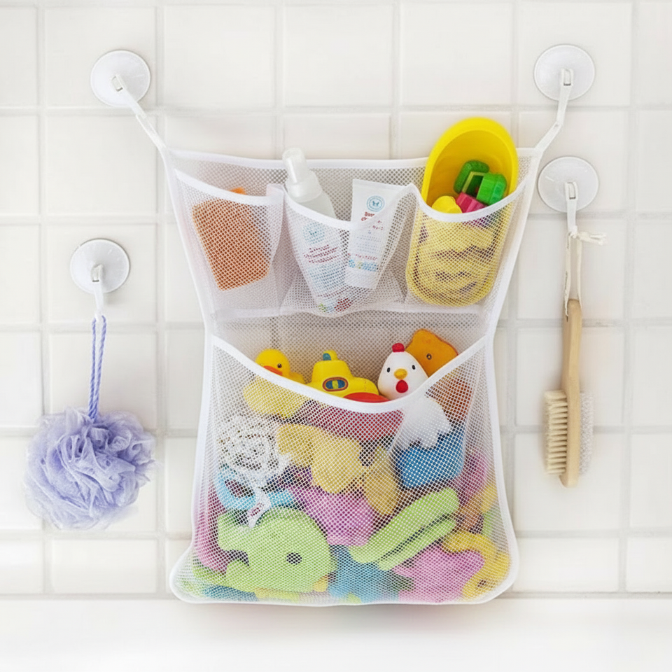 TubyTidy – Schimmelfrei & Geräumig – Badewannen-Aufbewahrungsnetz für Badespielzeug