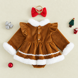 LittleGinger – Warm & festlich – Baby-Weihnachts-Strampler mit Haarband