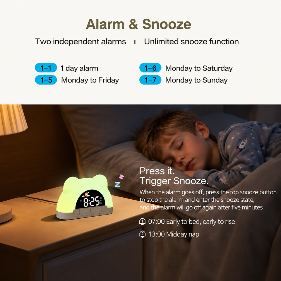 TinySunrise – Sanft & funktional – Digitaler Wecker mit Sonnenaufgangslicht