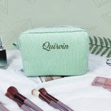 Striped Name Pouch – Individuell & stilvoll – Kosmetiktasche