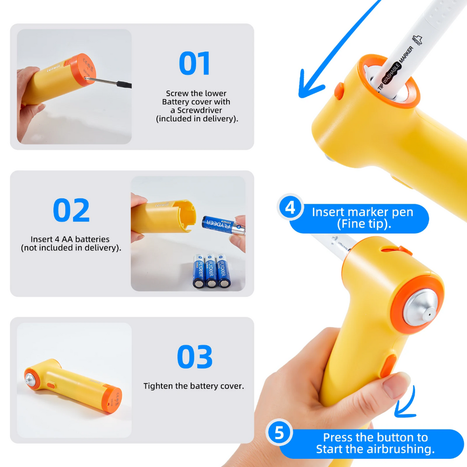 PaintBuddy – Kreativ & Lernreich – Tragbares Airbrush-Zeichenset