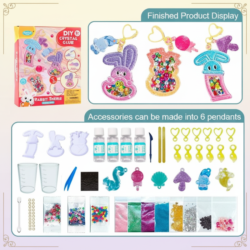 DIY Crystal Keychain Kit – Kreativ & Verspielt – Bastelset für Schlüsselanhänger