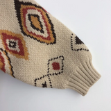 LittleRetro – Warm & stilvoll – Gestrickter Kinderpullover mit Rautenmuster
