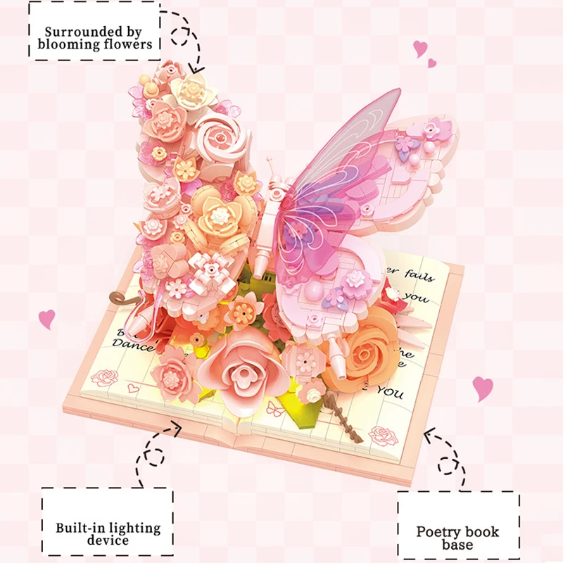BloomBook – Romantisch & Kreativ – 3D-Blumenbuch mit Rosen und Schmetterlingen