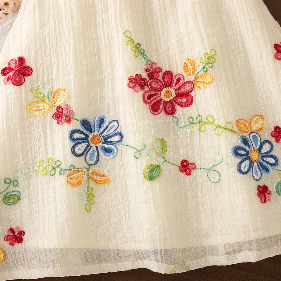MiniFlora – Leicht und bezaubernd – Besticktes Kleid für kleine Mädchen
