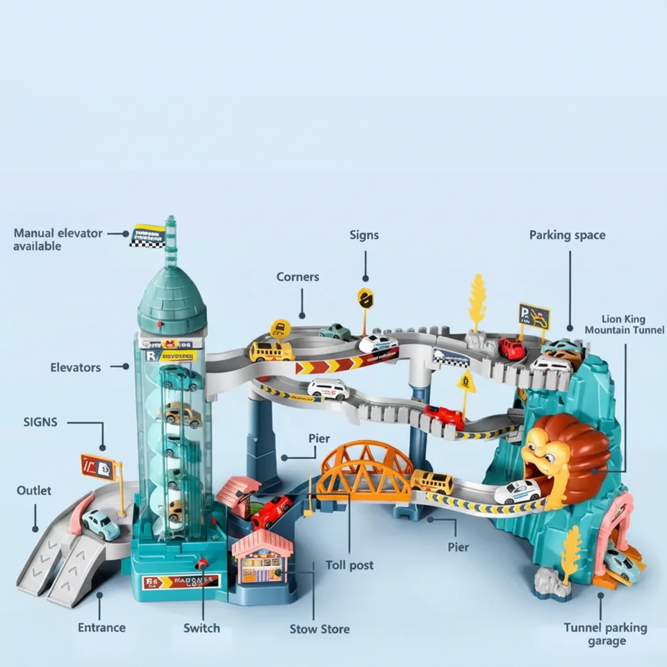 AutoWorld – Lernreich & interaktiv – Elektrisches Parkhaus-Spielset