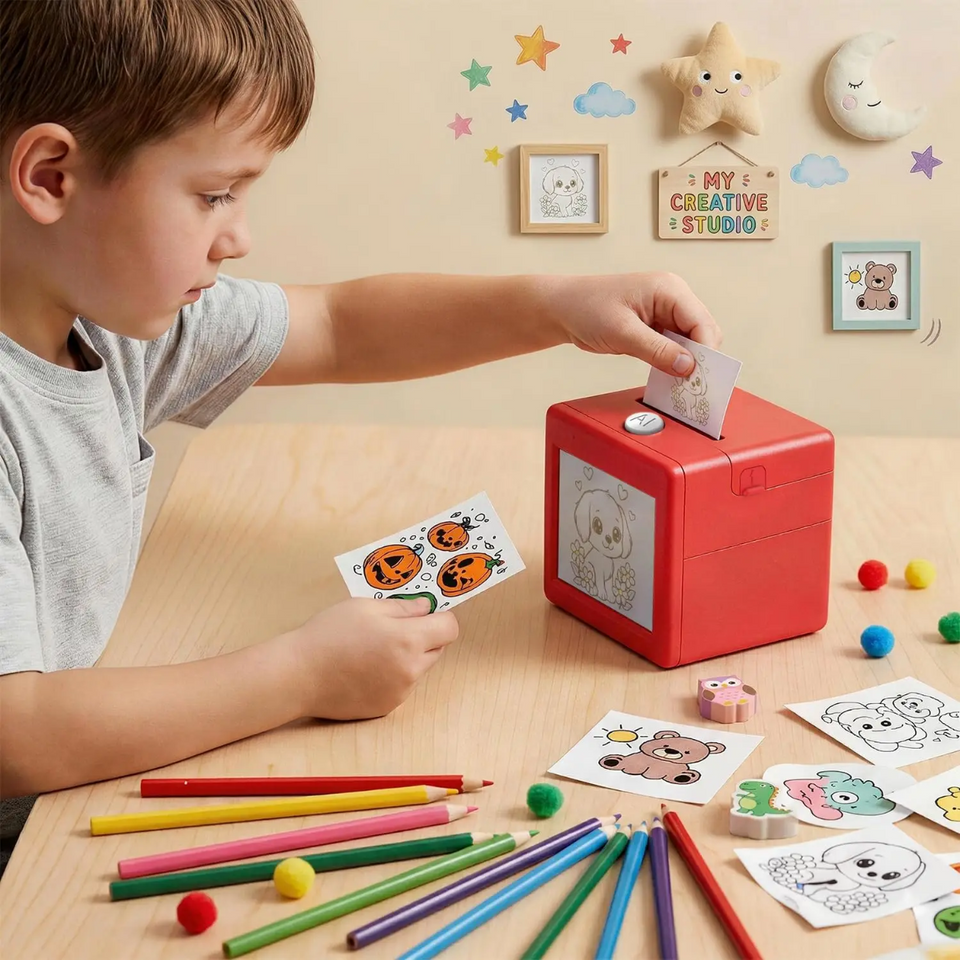 StickerMagic – Lernreich & Kreativ – KI-Aufkleberdrucker für Kinder