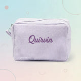 Striped Name Pouch – Individuell & stilvoll – Kosmetiktasche
