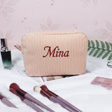 Striped Name Pouch – Individuell & stilvoll – Kosmetiktasche