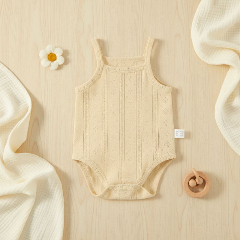 Summer Bodysuit – Leicht & bequem – Gestrickter Baby-Strampler