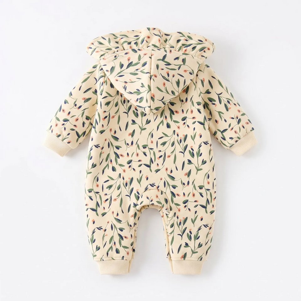 FloraCozy – Weich & warm – Winter-Strampler für Baby-Mädchen mit Blumenmuster
