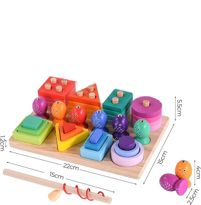 Buntes Angeln - Kreativ und lehrreich - Angelspiel aus Holz